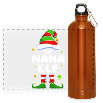 Elfe Elfe Cadeau de Noël Mamie Grand-mère - Gourde panoramique avec mousqueton 750 ml - orange - Devant