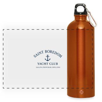 Saint Boredom Yacht Club - Panorama Trinkflasche mit Karabiner 750 ml - Orange - Vorne