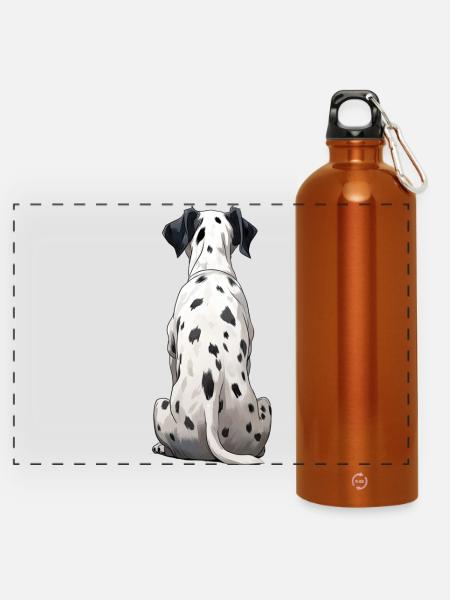 Dalmatiner - Panorama Trinkflasche mit Karabiner 750 ml - Orange
