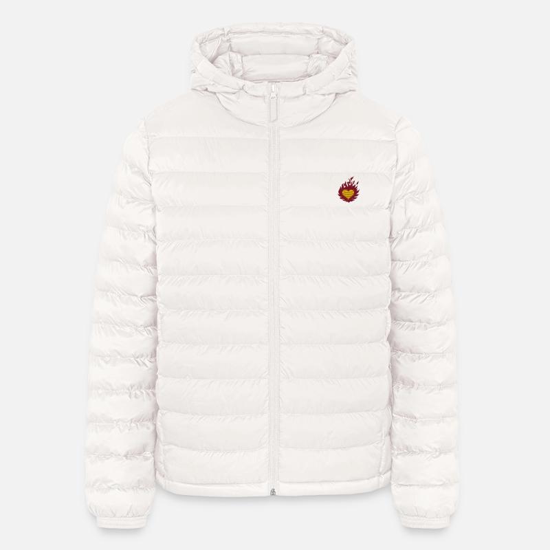 Brennendes Herz bestickt - Lightweight Männer Steppjacke von Stanley/Stella - Gebrochenes Weiß