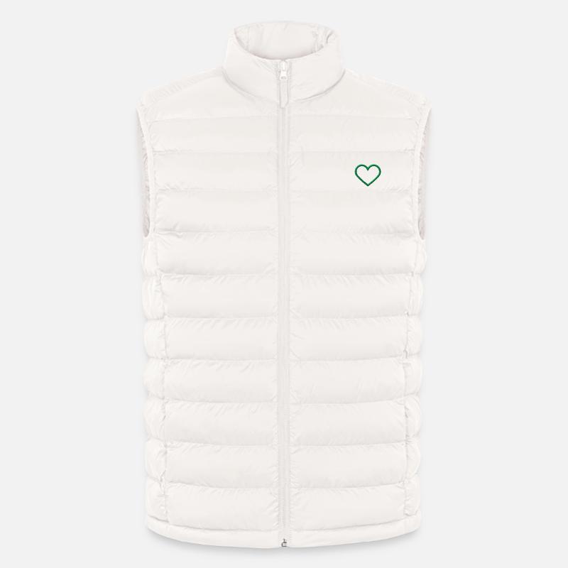 Herz grün - Lightweight Männer Steppweste von Stanley/Stella - Gebrochenes Weiß