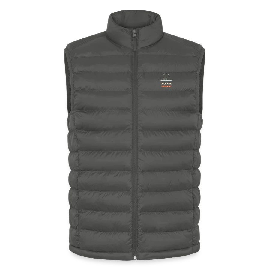 Lucerne badge on a lightweight men’s padded gilet by stanley/stella, anthracite