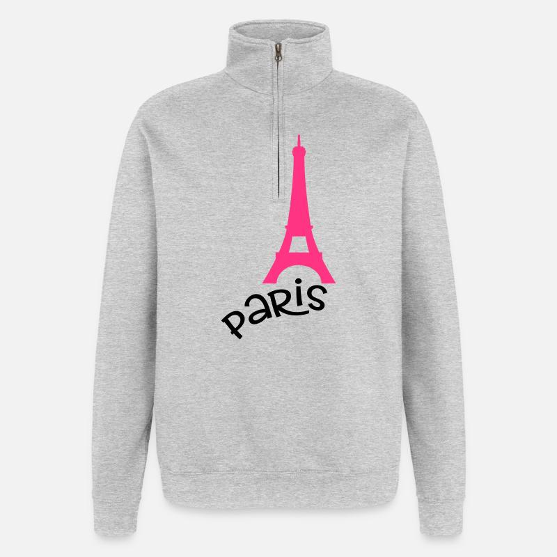 Paris - Quarter-Zip-Sweatshirt - Grau meliert