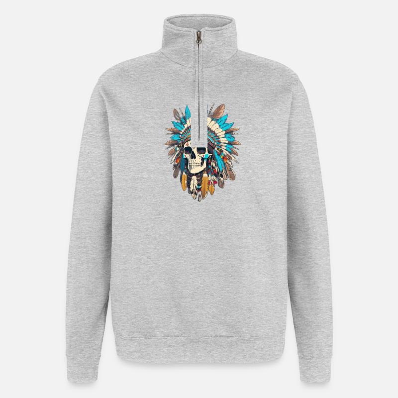 Chef des chefs - Sweat à zip 1/4 - gris chiné