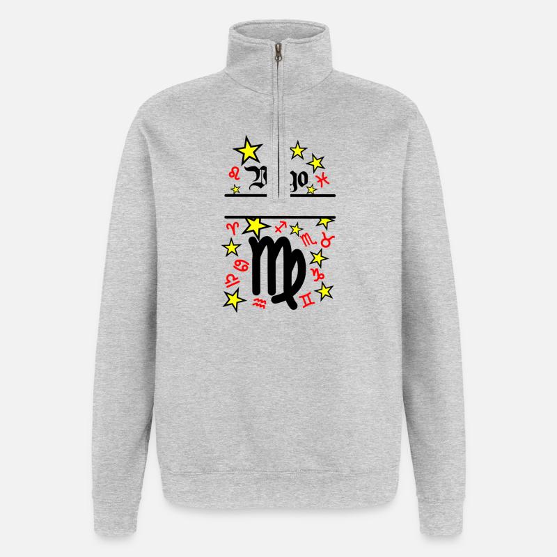 Jungfrau Jungfrau Sternzeichen - Quarter-Zip-Sweatshirt - Grau meliert
