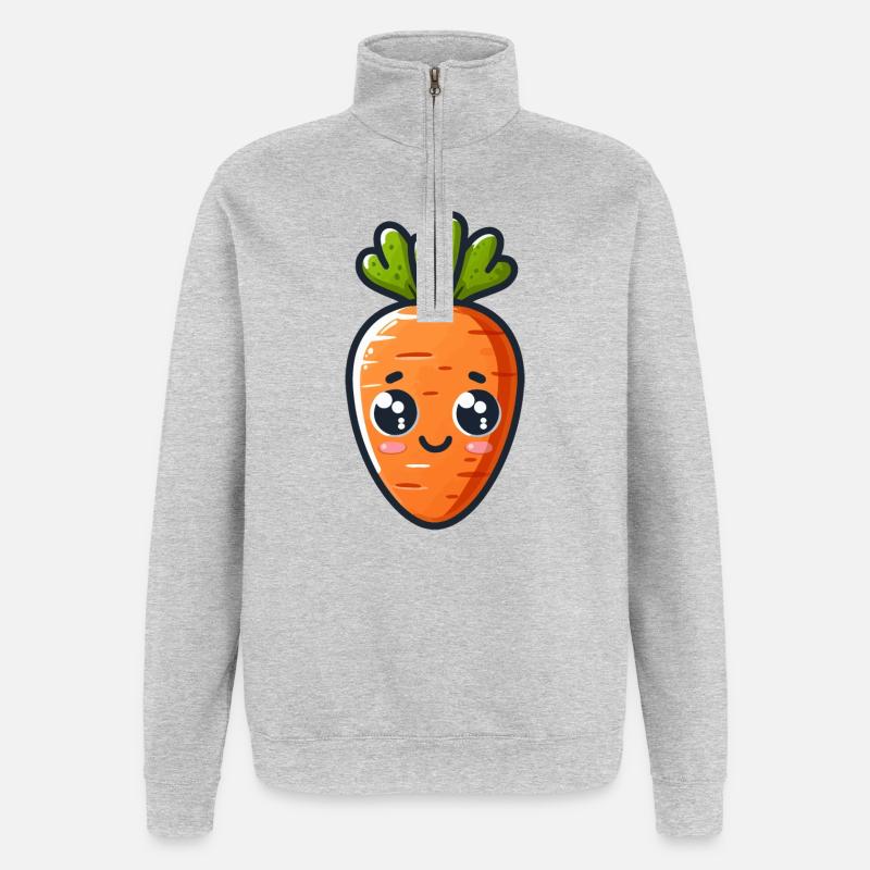 Süße Karotte - Quarter-Zip-Sweatshirt - Grau meliert