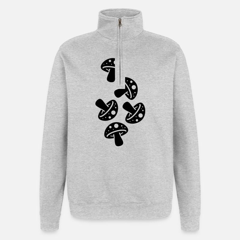 Mushrooms Mushroom Toadstool - Quarter-Zip Sweatshirt - heather grey
