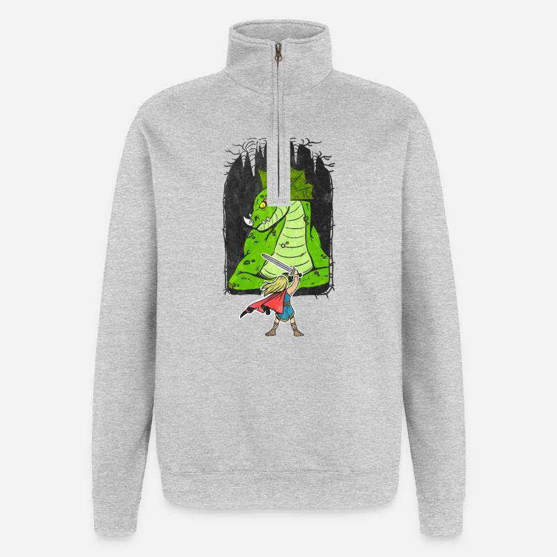 Siegfried - Sweat à zip 1/4 - gris chiné