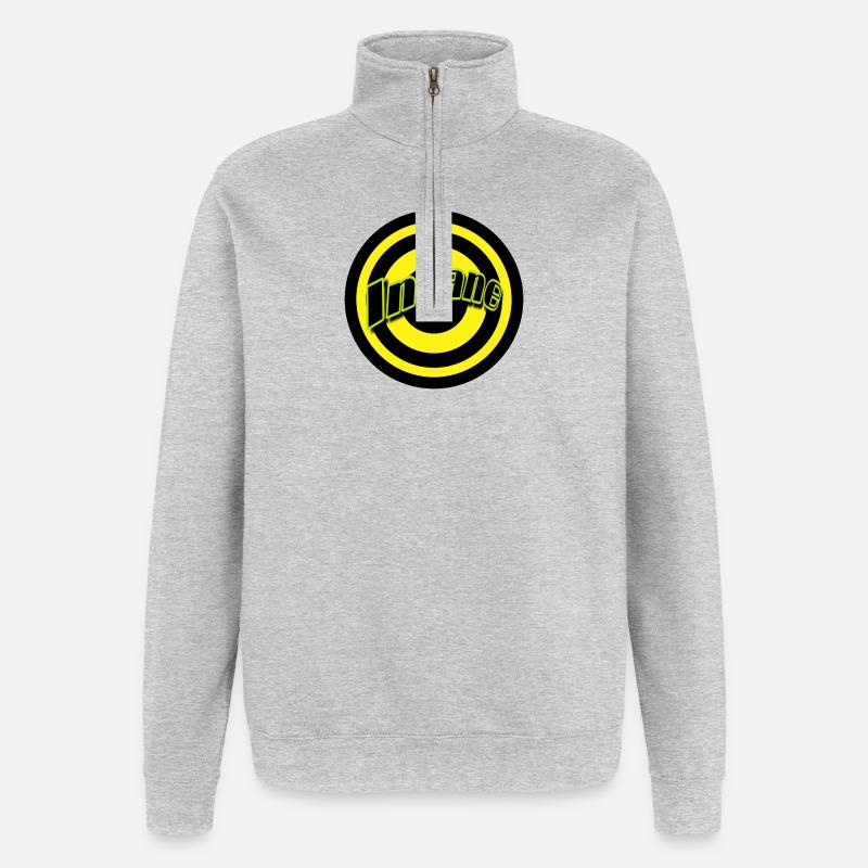 Conception folle de cercle néon - Sweat à zip 1/4 - gris chiné