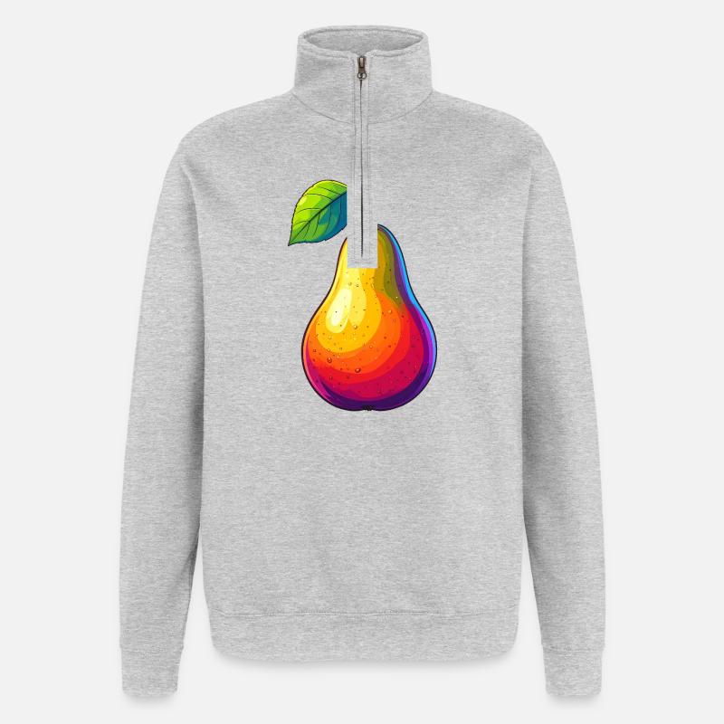 Birne - Quarter-Zip-Sweatshirt - Grau meliert