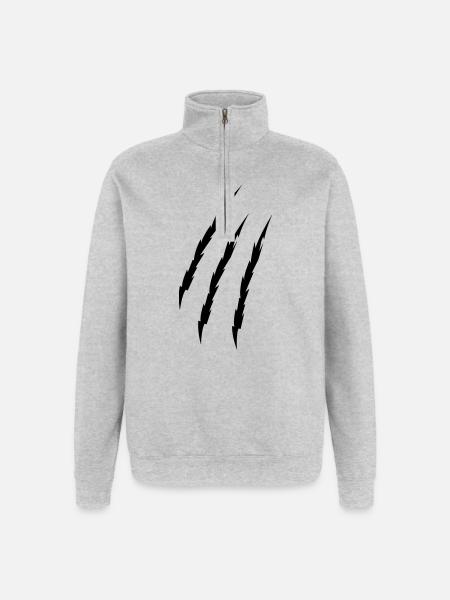 griffe - Sweat à zip 1/4 - gris chiné