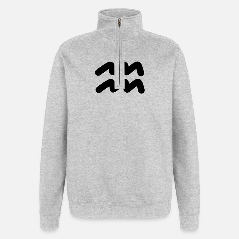 Wassermann Sternzeichen Wassermann - Quarter-Zip-Sweatshirt - Grau meliert
