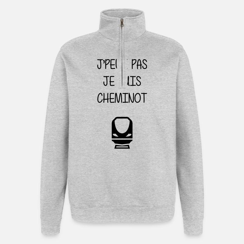Railway Railwayman Cheminot Train Eisenbahn - Quarter-Zip Sweatshirt - heather grey