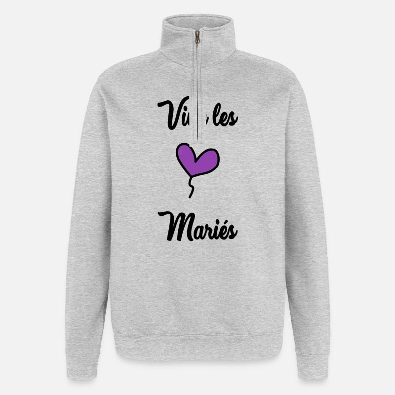 ES LEBE DAS BRAUTPAAR - Quarter-Zip-Sweatshirt - Grau meliert