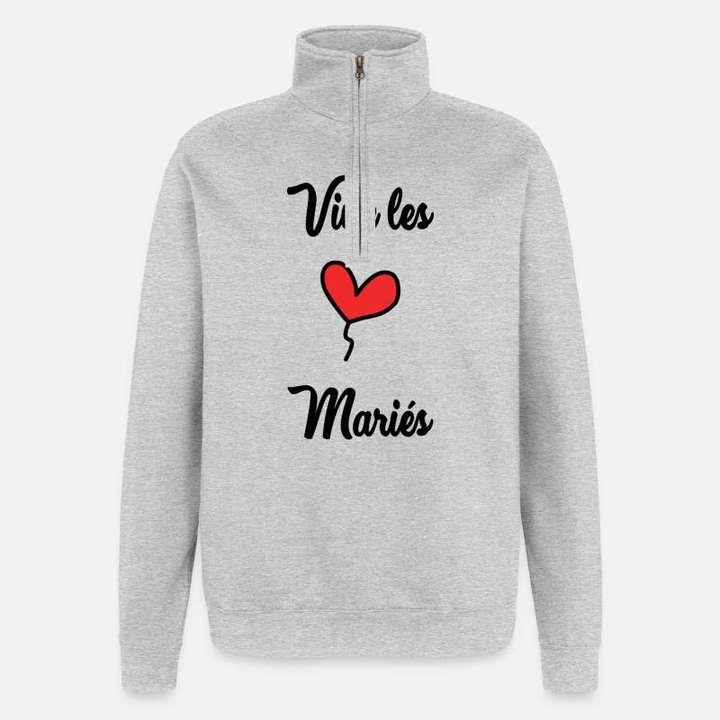 ES LEBE DAS BRAUTPAAR - Quarter-Zip-Sweatshirt - Grau meliert