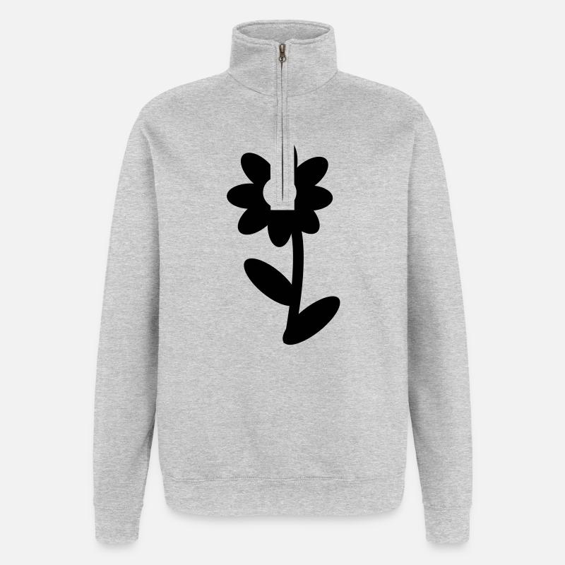 De fleur - Sweat à zip 1/4 - gris chiné