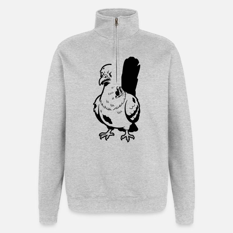 Zombie-Taube - Quarter-Zip-Sweatshirt - Grau meliert