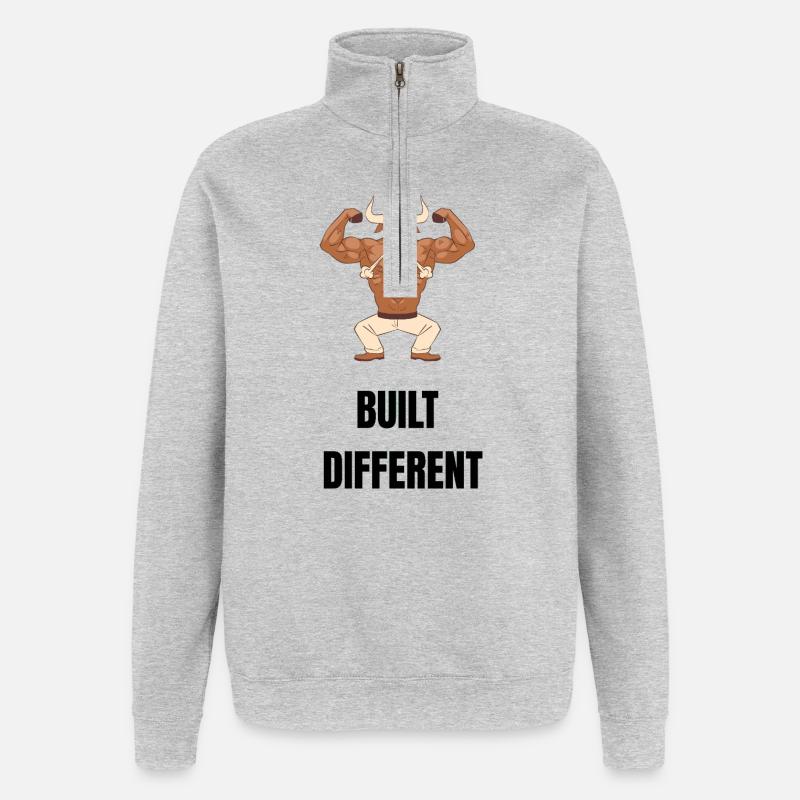 Built different - Quarter-Zip Sweatshirt - heather grey