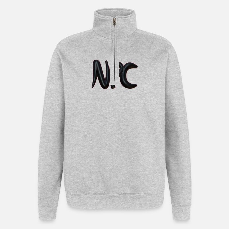 Npc Abstrakte Balloon Kunst - Quarter-Zip-Sweatshirt - Grau meliert