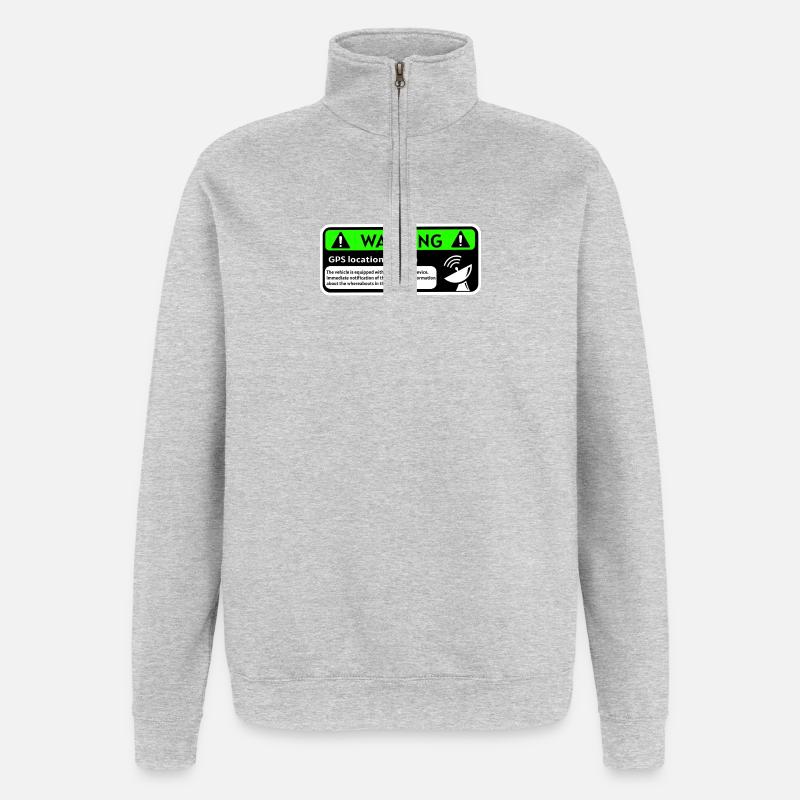 Gps Tracker - Sweat à zip 1/4 - gris chiné