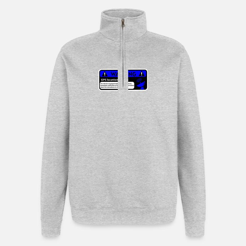 Alerte GPS et localisation véhicule - Sweat à zip 1/4 - gris chiné