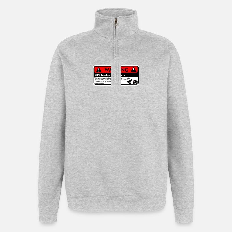 Alerte GPS Dash Cam - Sweat à zip 1/4 - gris chiné