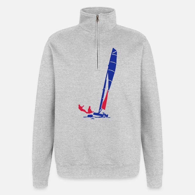 Katamaran  - Quarter-Zip-Sweatshirt - Grau meliert