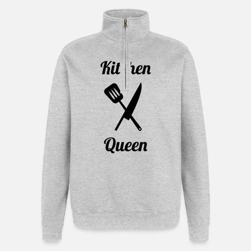 Kitchen Queen - Sweat à zip 1/4 - gris chiné