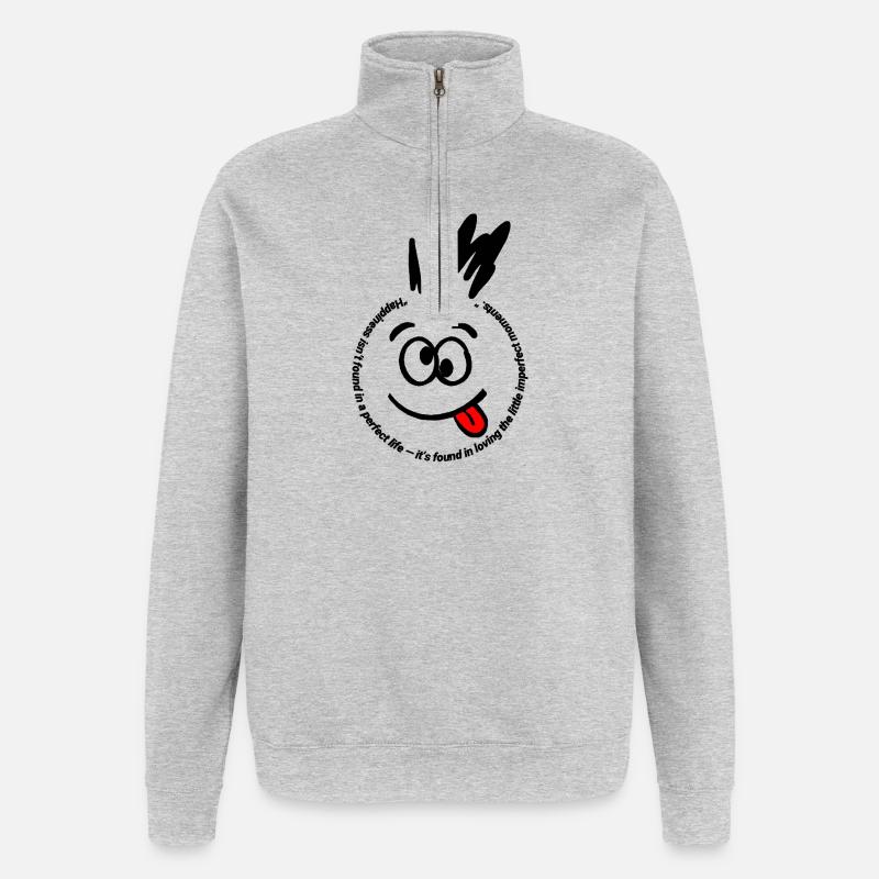 Citation - Sweat à zip 1/4 - gris chiné