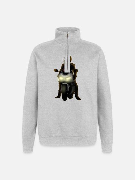 Dämmerung auf der Motorradstrecke - Quarter-Zip Sweatshirt - heather grey