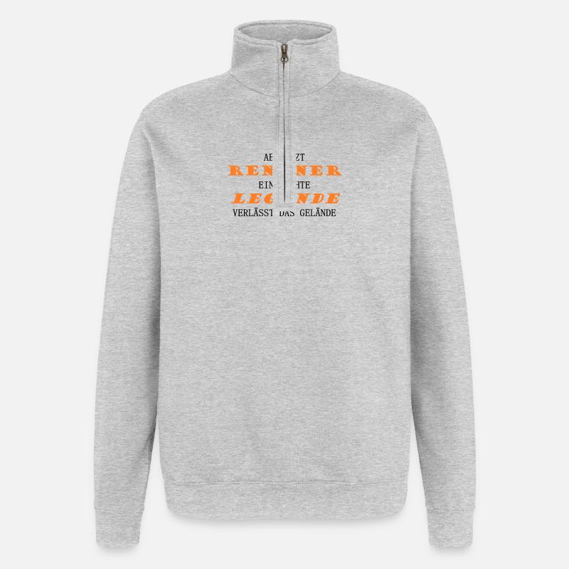 Rentner Legende - Quarter-Zip-Sweatshirt - Grau meliert