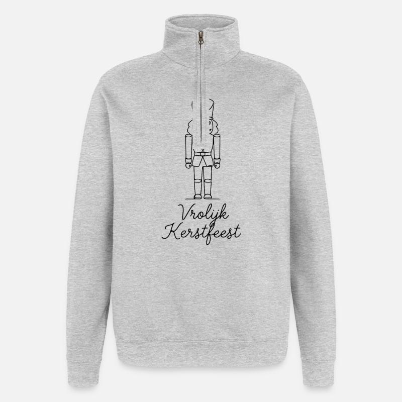 Vrolijk Kerstfeest Nußknacker Weihnachten - Quarter-Zip-Sweatshirt - Grau meliert