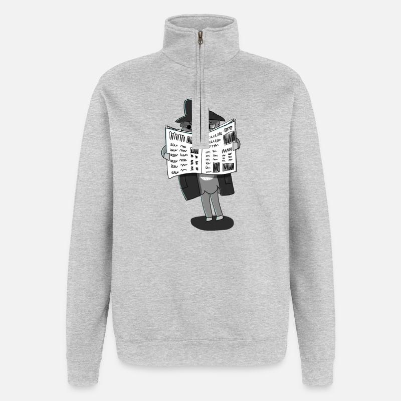 Llama Sous couverture - Sweat à zip 1/4 - gris chiné