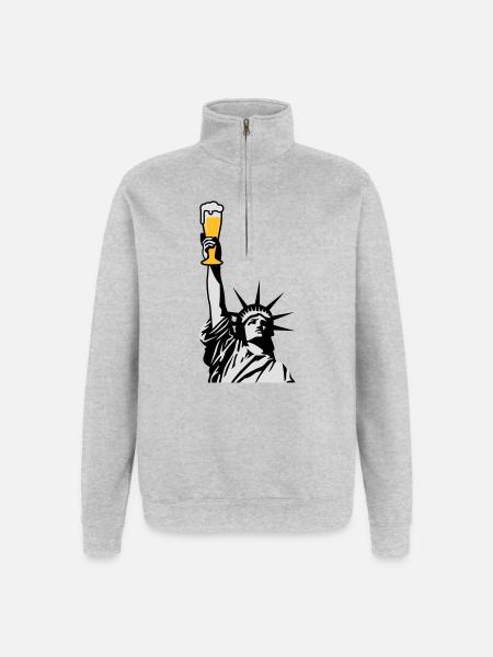 Free Beer - Quarter-Zip Sweatshirt - heather grey