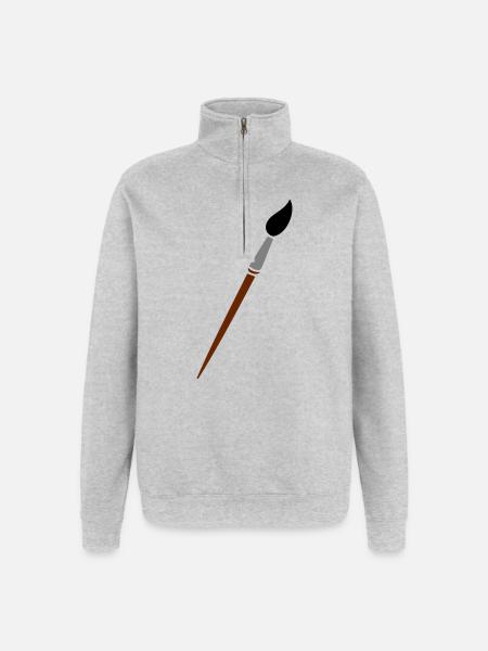paint brush - Quarter-Zip Sweatshirt - heather grey