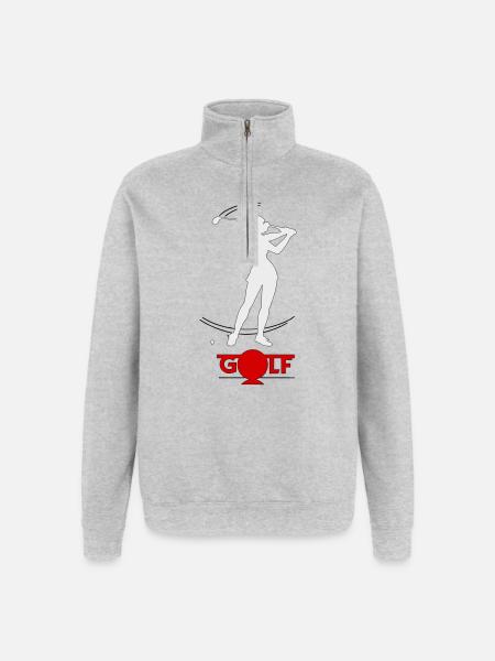 Golfeuse rétro - Sweat à zip 1/4 - gris chiné