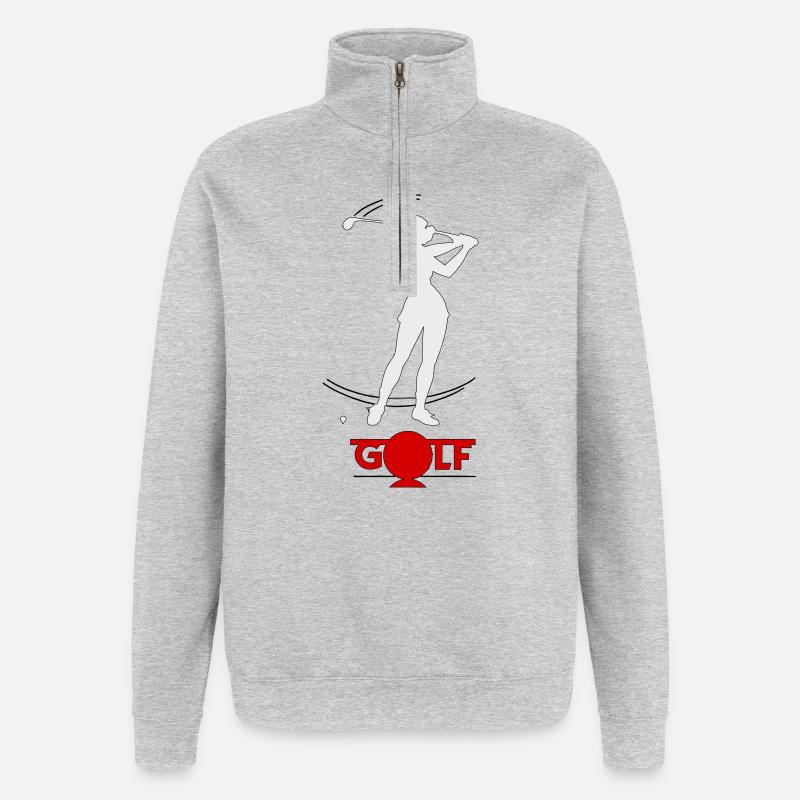 Golfeuse rétro - Sweat à zip 1/4 - gris chiné