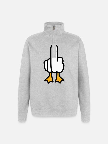 Oie de déclaration - Sweat à zip 1/4 - gris chiné