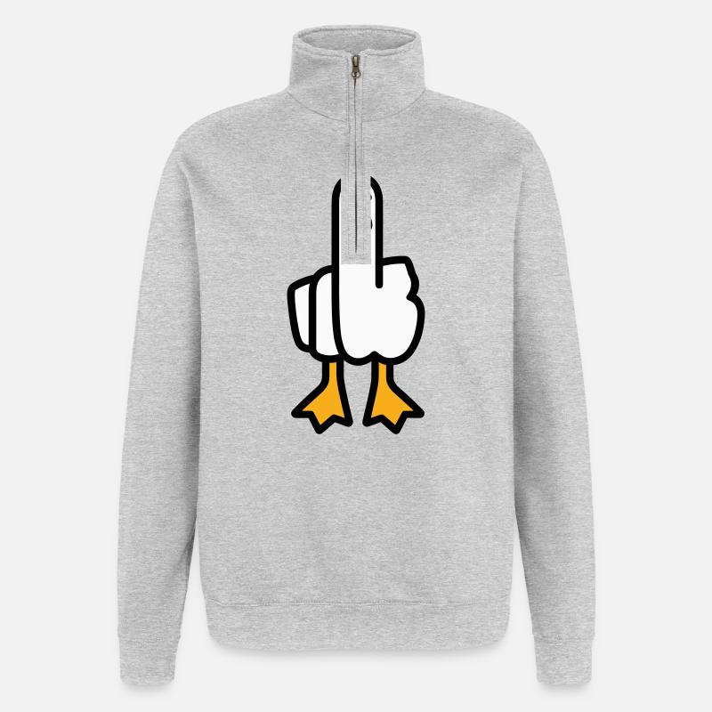 Statement Goose - Quarter-Zip Sweatshirt - heather grey