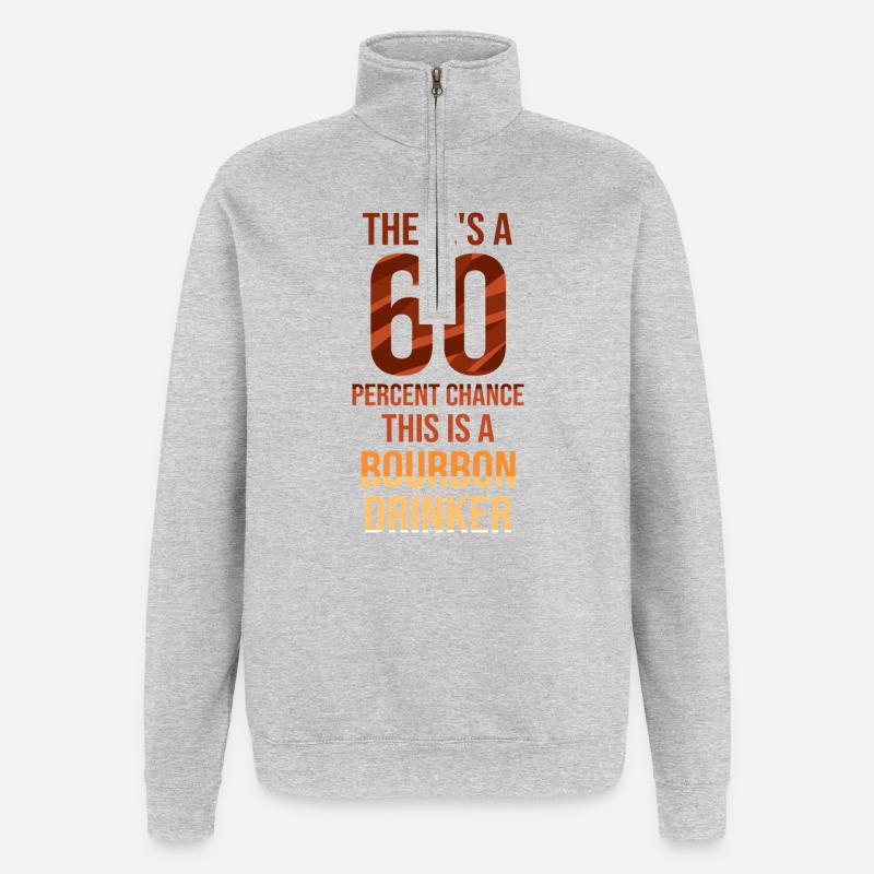 Whiskey Saying Whiskey Drinker Whiskey Lovers - Sweat à zip 1/4 - gris chiné