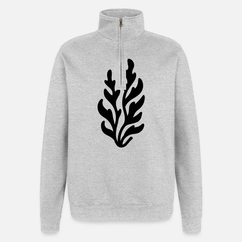 algue - Sweat à zip 1/4 - gris chiné