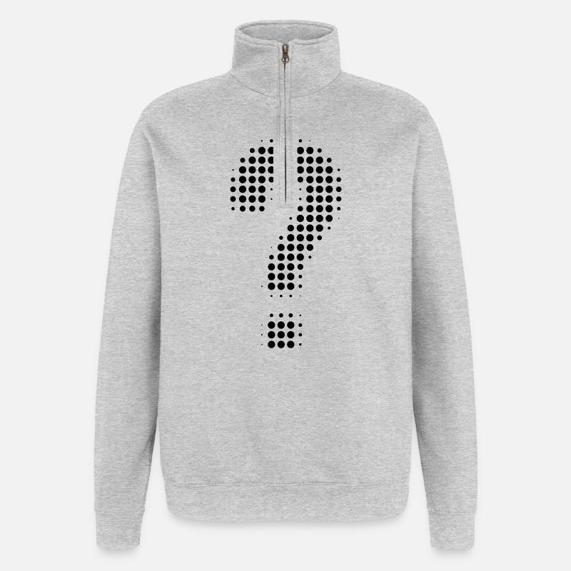 point d’interrogation - Sweat à zip 1/4 - gris chiné
