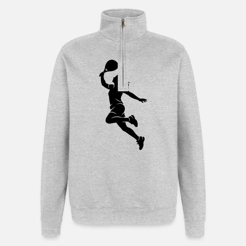 Femme smash padel - Sweat à zip 1/4 - gris chiné