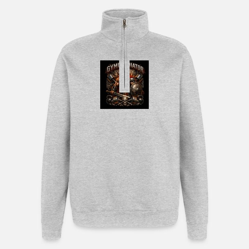 Gym Gladiator - Quarter-Zip Sweatshirt - heather grey