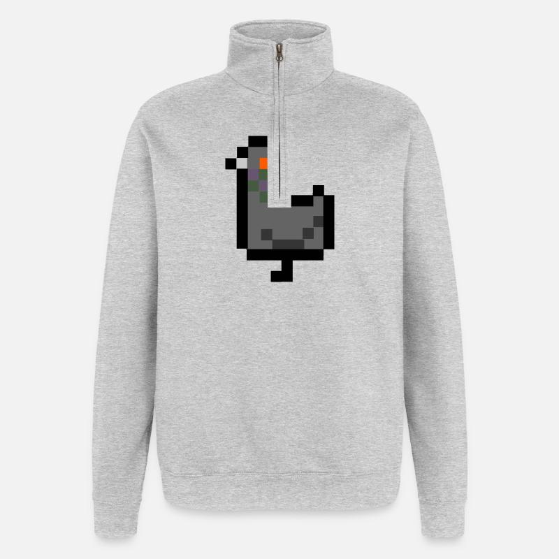 Pixeltaube - Quarter-Zip-Sweatshirt - Grau meliert