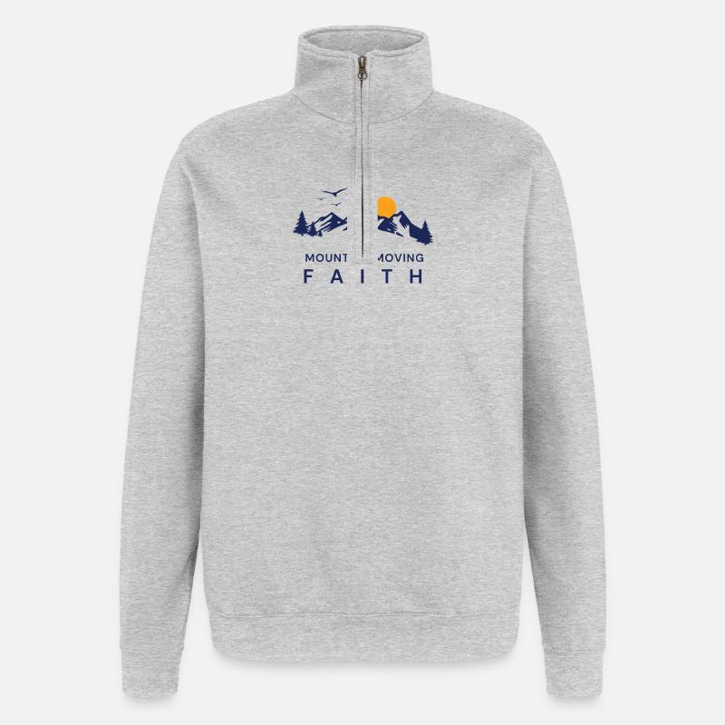 Berg versetzender Glaube. - Quarter-Zip-Sweatshirt - Grau meliert