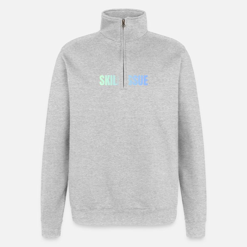 Skill Issue Gradient - Quarter-Zip-Sweatshirt - Grau meliert