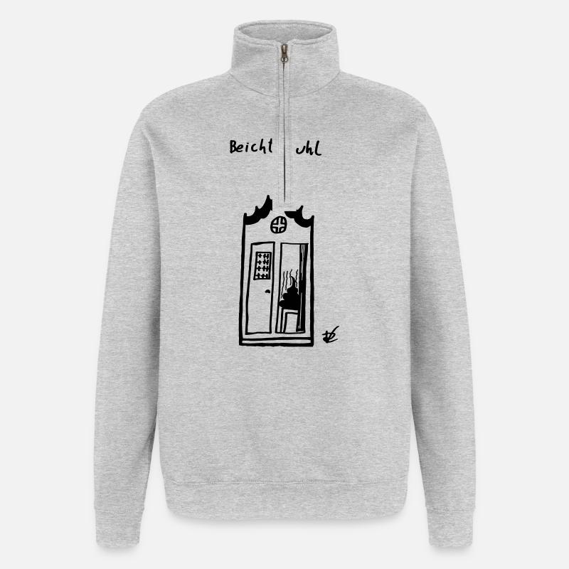 Beichtstuhl - Quarter-Zip-Sweatshirt - Grau meliert