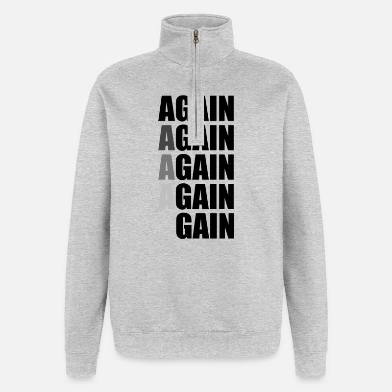 Again Again Again Again Gain - Sweat à zip 1/4 - gris chiné