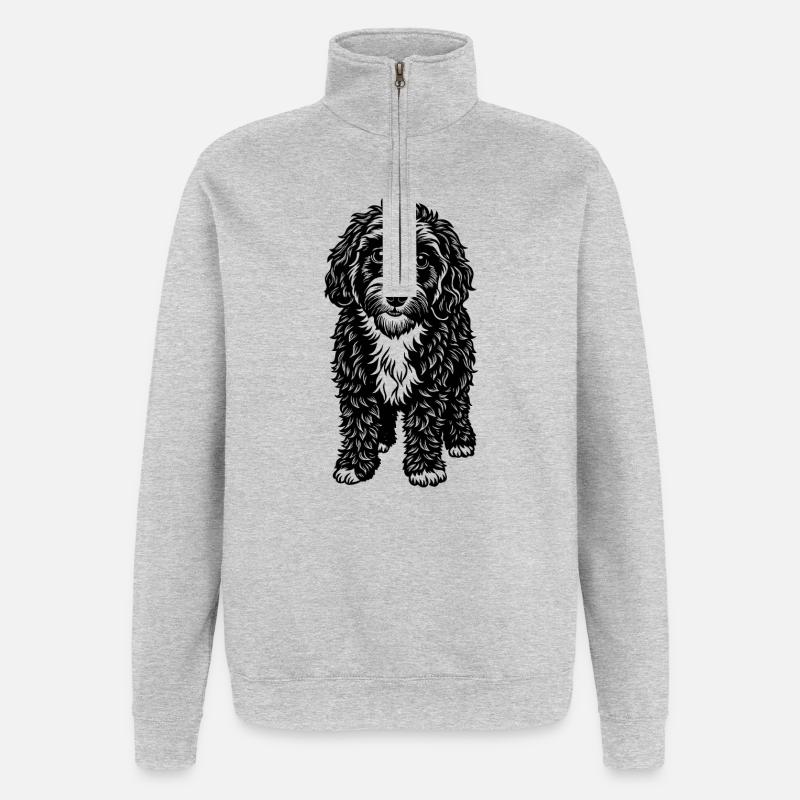 Cockapoo - Sweat à zip 1/4 - gris chiné